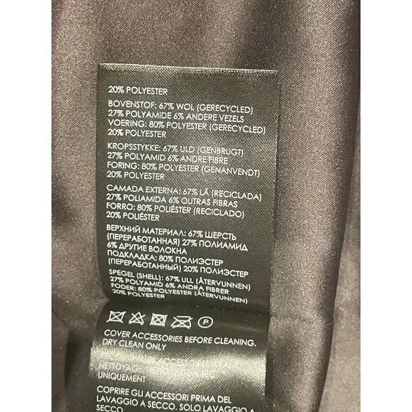 Club Monaco Slim Tailored Coat Houndstooth Navy Black Size‎ Small - Picture 11 of 11